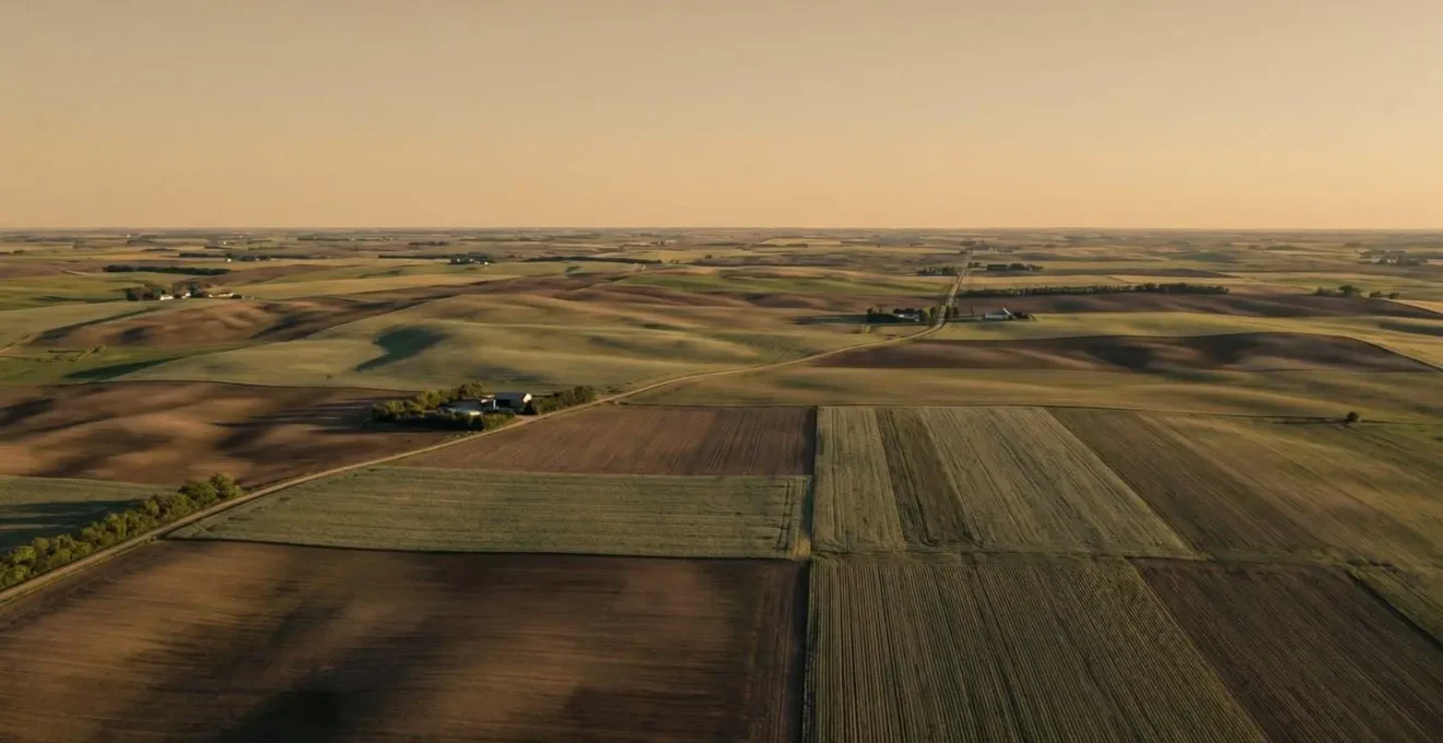 Vue aérienne d'un champ agricole avec zones de fertilisation différenciées illustrant l'optimisation des ressources
