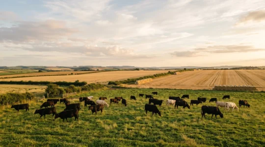 Interaction harmonieuse entre élevage et cultures céréalières dans une exploitation en polyculture-élevage